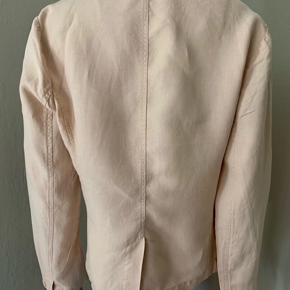 EILEEN FISHER 100% Linen Blazer Beige Blush Lightweight Button Front Size S - Picture 12 of 16